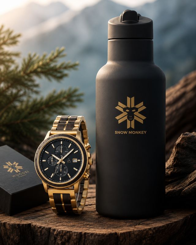 Lesena ura WOODSI ZENIT gold