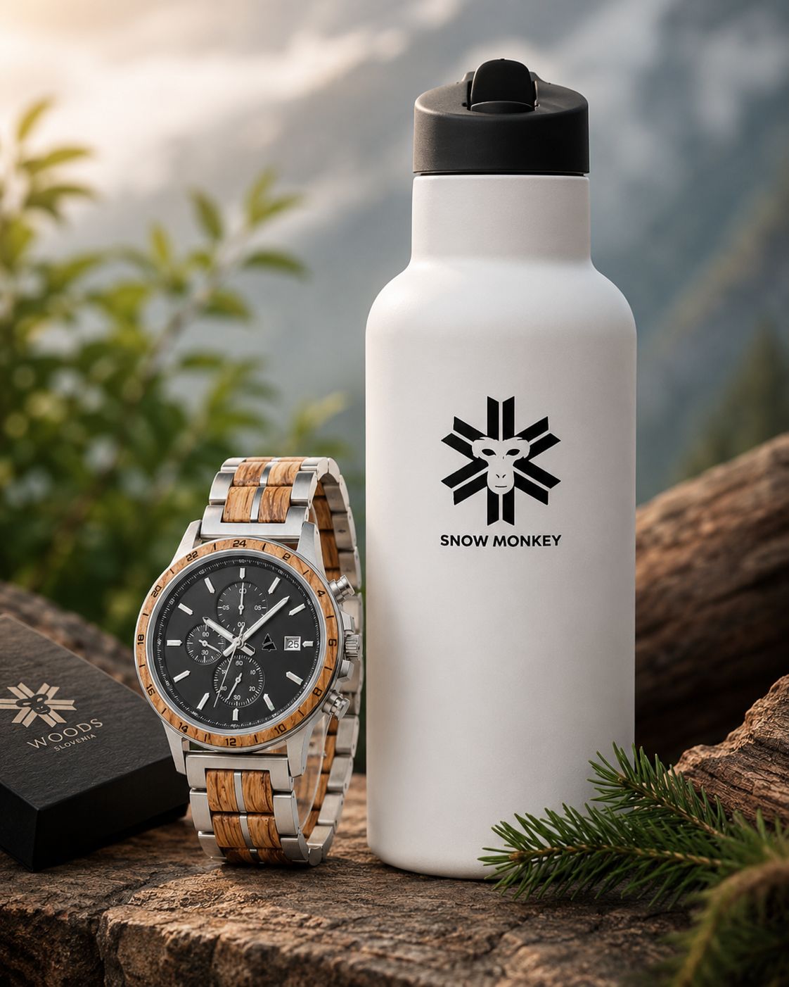 Lesena ura WOODSI ZENIT silver