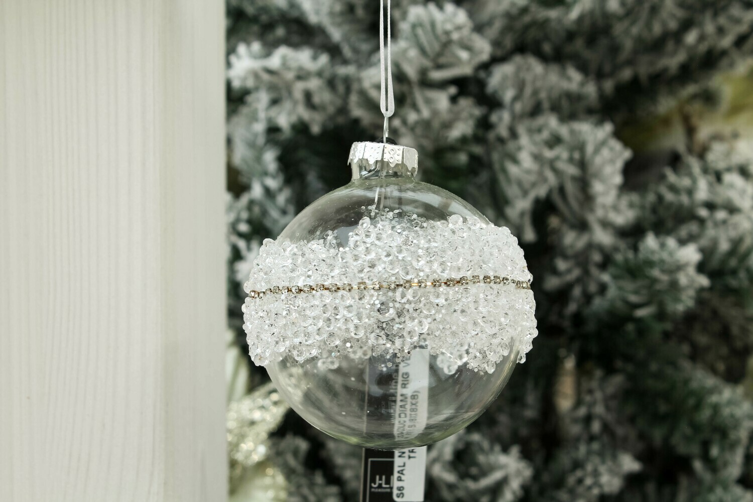PALLA VETRO CON STRASS  CM. 8