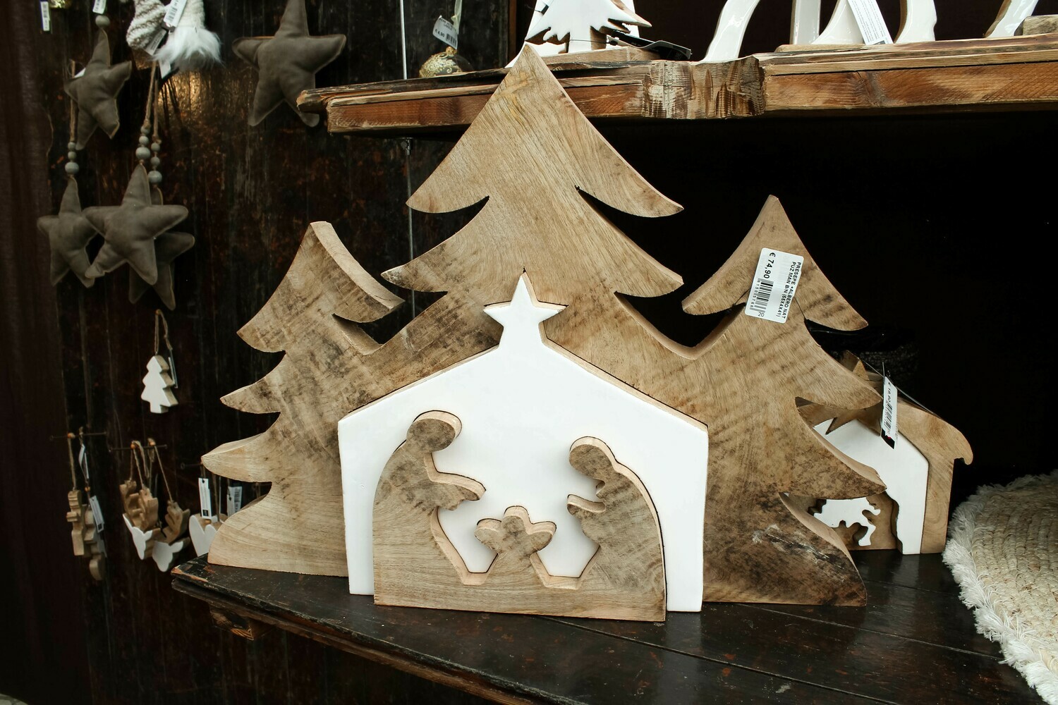 PRESEPIO LEGNO/CERAMICA IL RILIEVO 	L. 55 H. 42