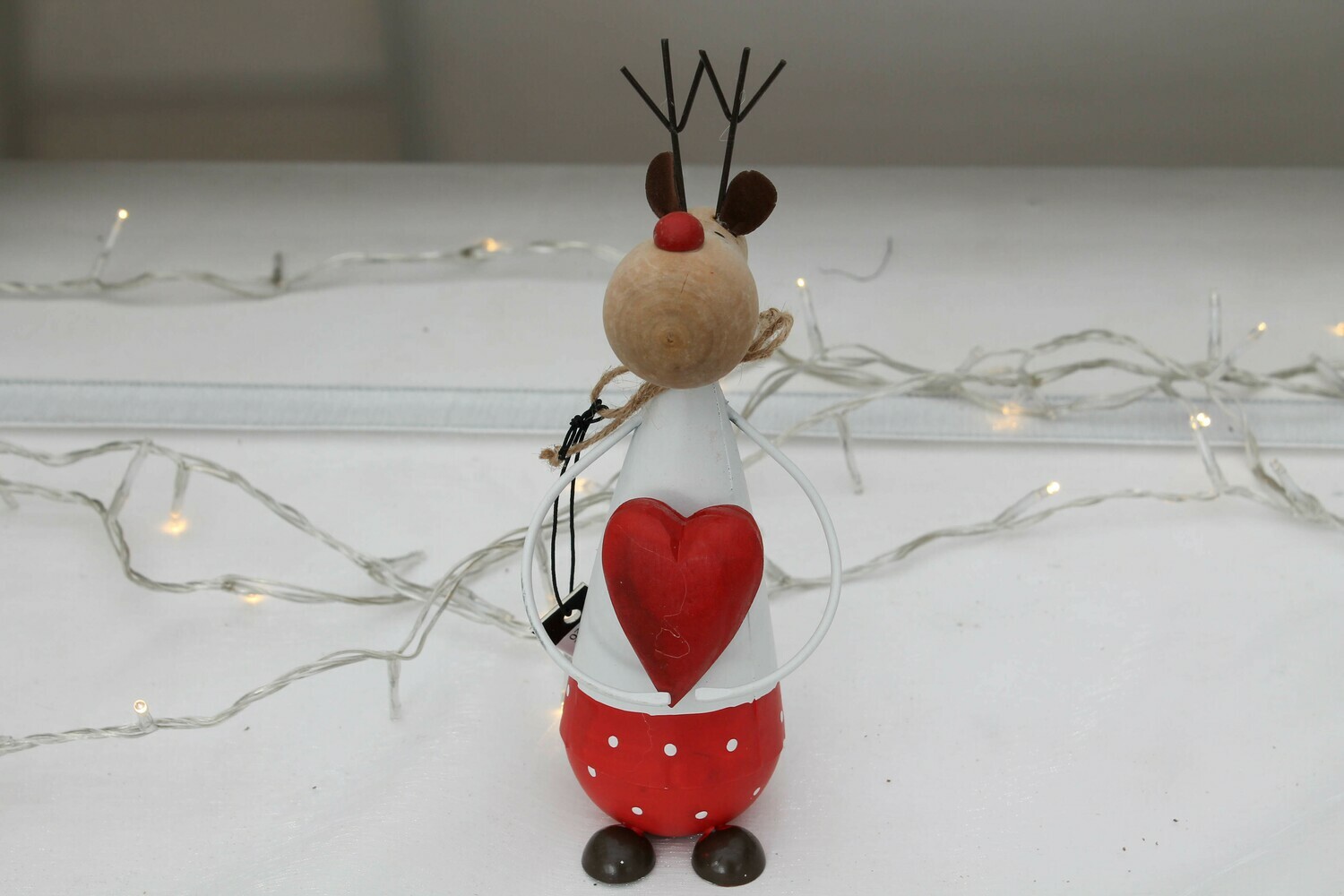 RENNA CUORE DI LATTA BIANCA/ROSSA H.22 CM