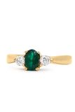 Three Stone Emerald and Diamond ring