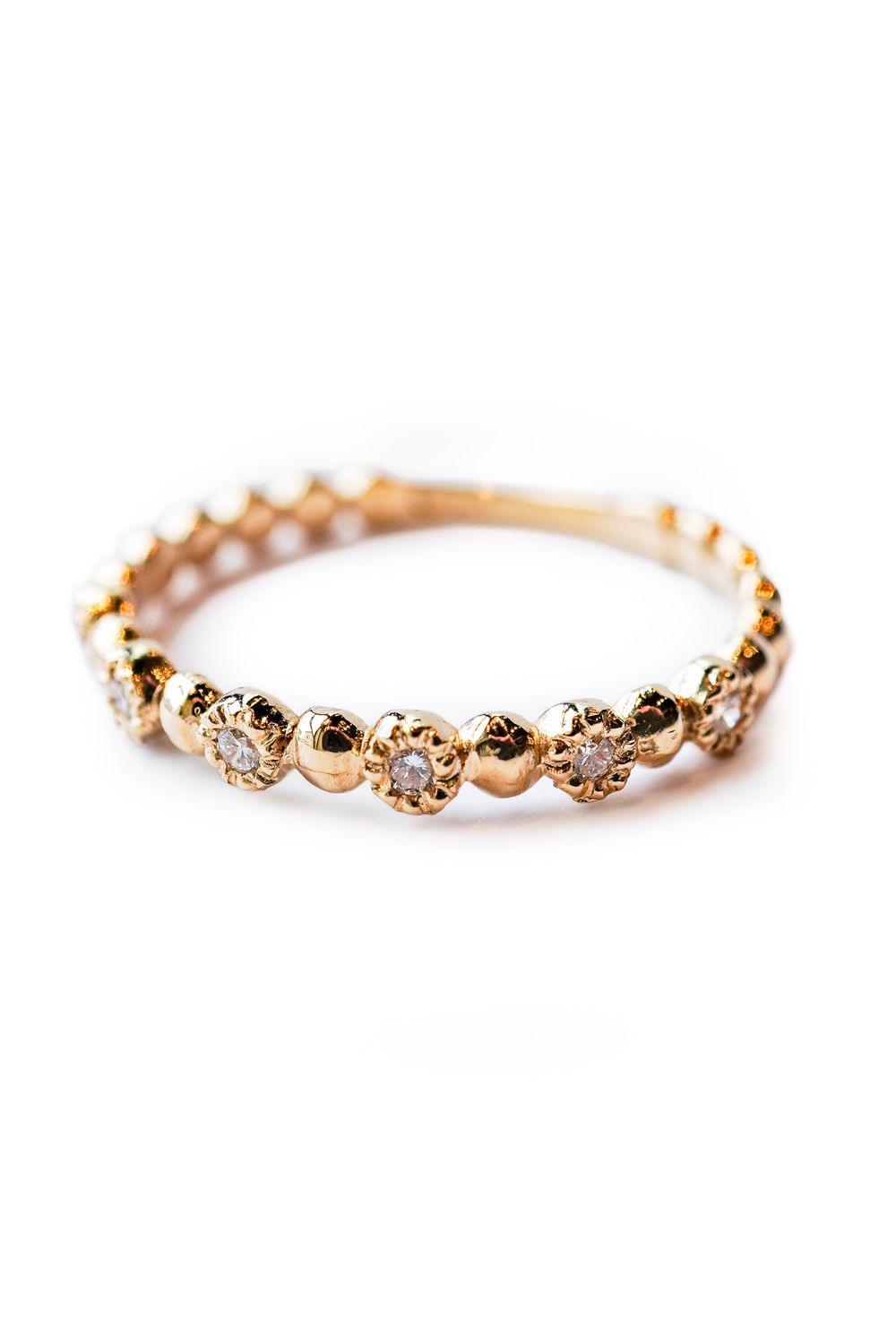 Bead + Bezels Stacker (6 Stone)