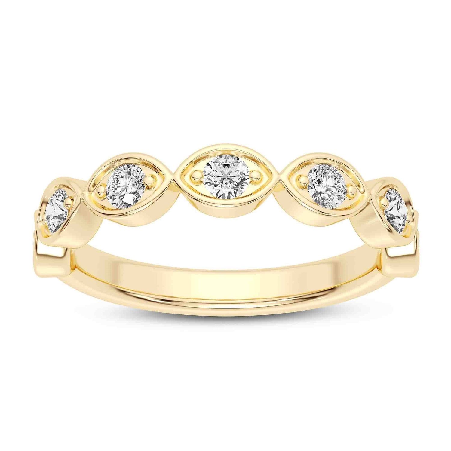 Part Way Diamond Eye-Shaped Band