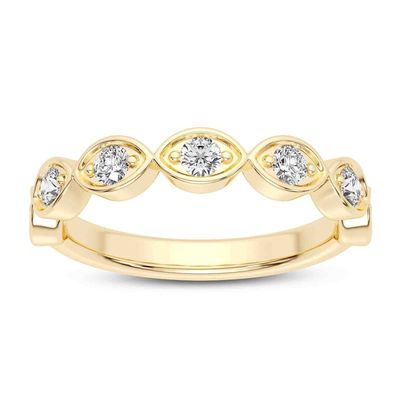 Part Way Diamond Eye-Shaped Band