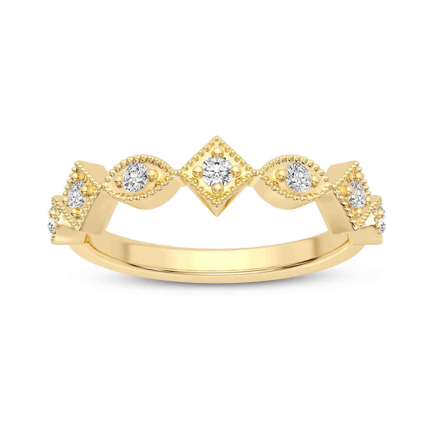 Part Way Marquise and Square Shape Vintage Finish Diamond Bands
