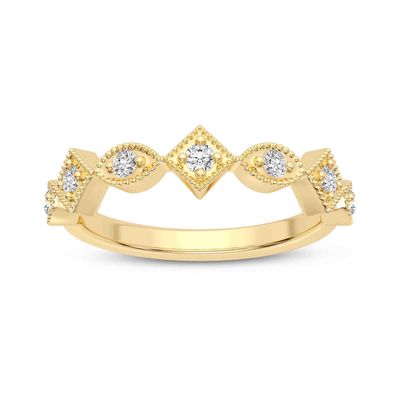 Part Way Marquise and Square Shape Vintage Finish Diamond Bands