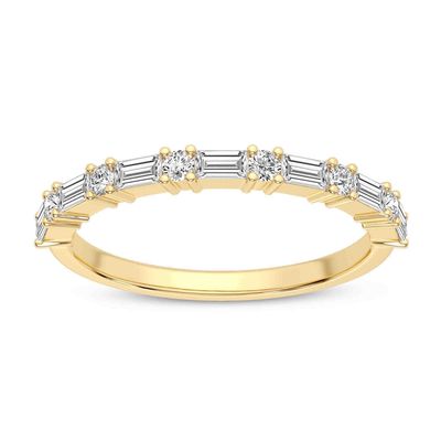 Baguette and Round Diamond Alternating Band