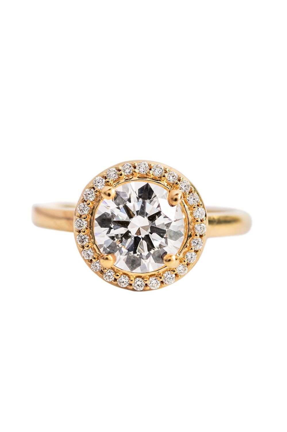 14K Lab Grown Halo Diamond Ring