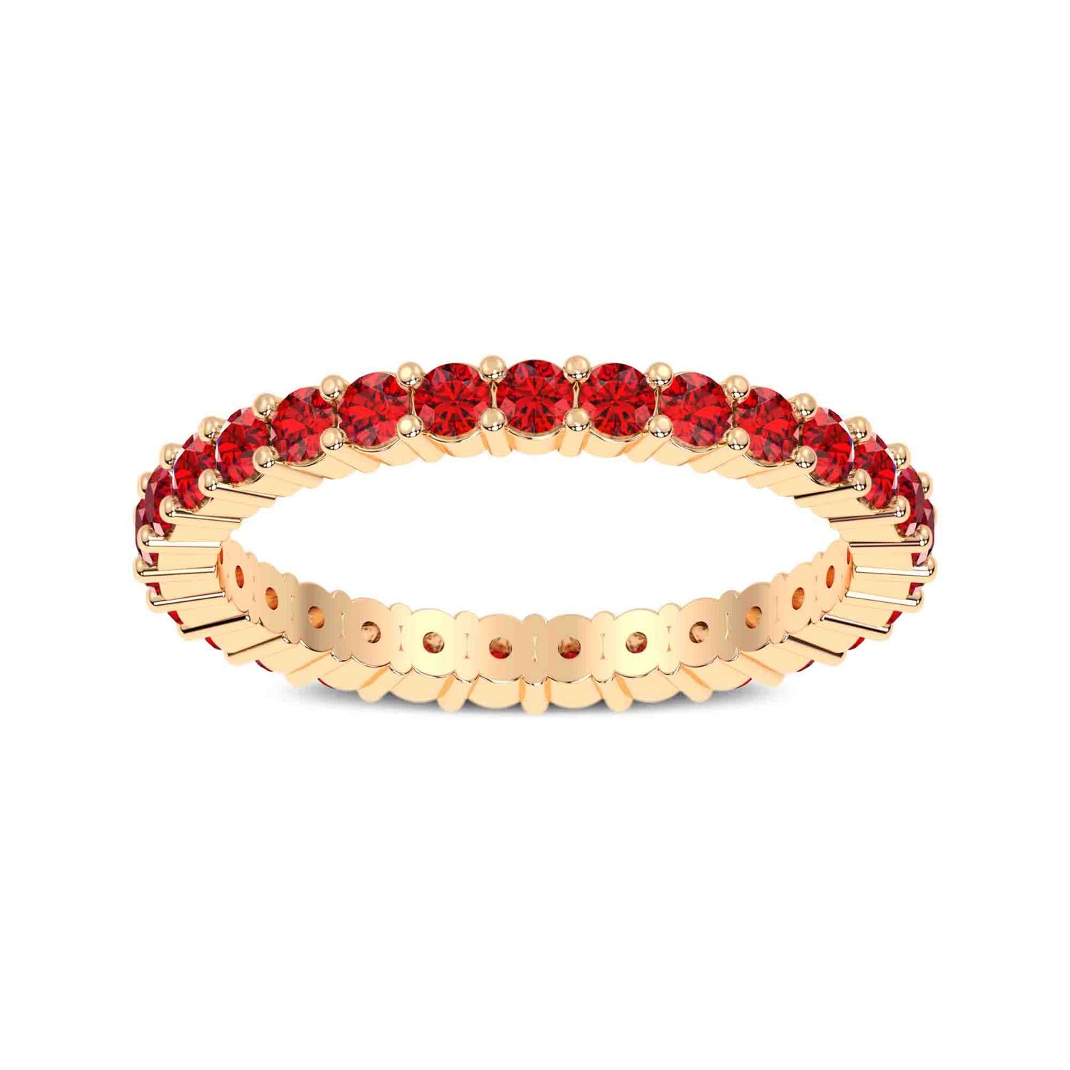 14K Ruby Eternity Band (Shared Prong), Metal: 14K Rose, Size: 5