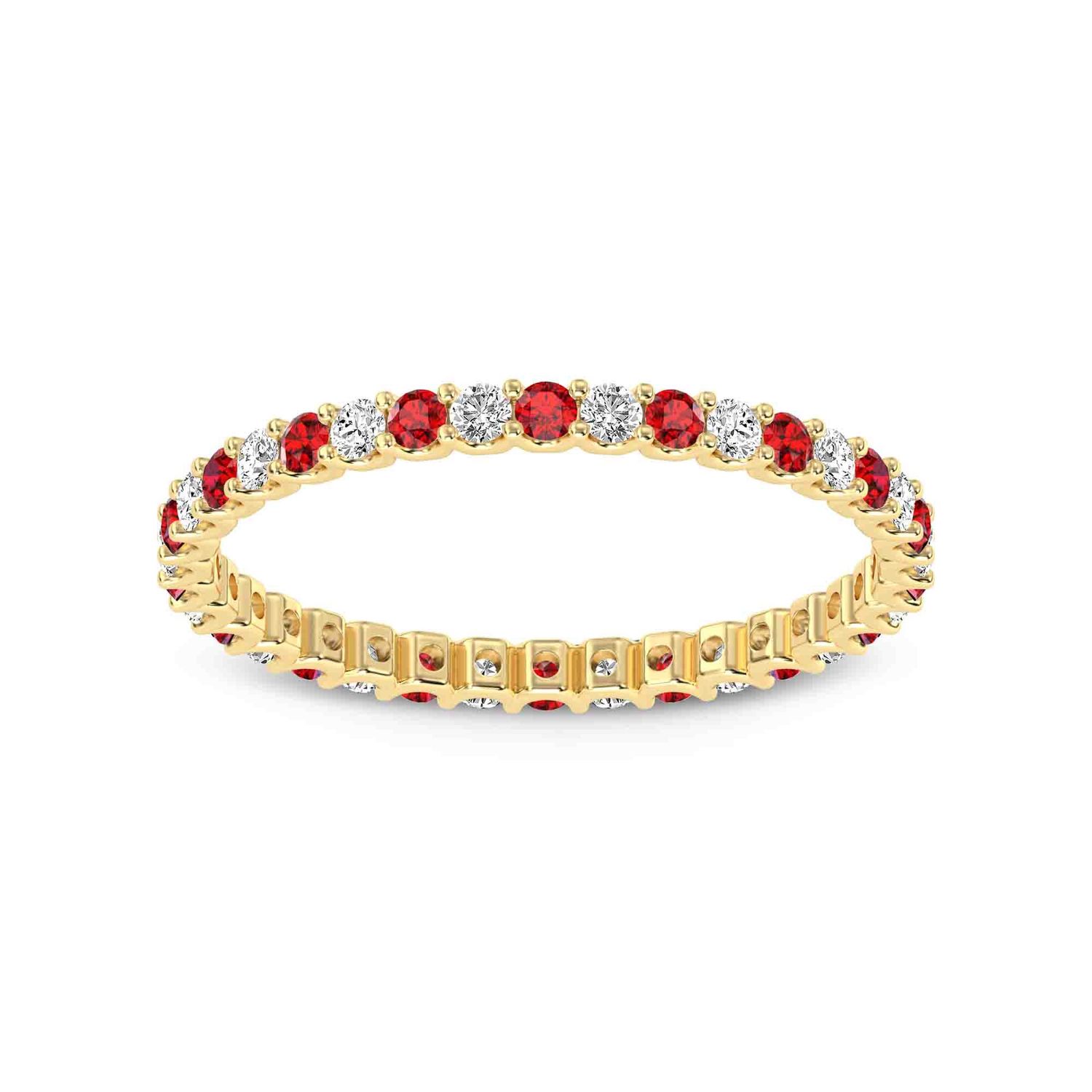 14K Alternating Ruby + Diamond Eternity Band