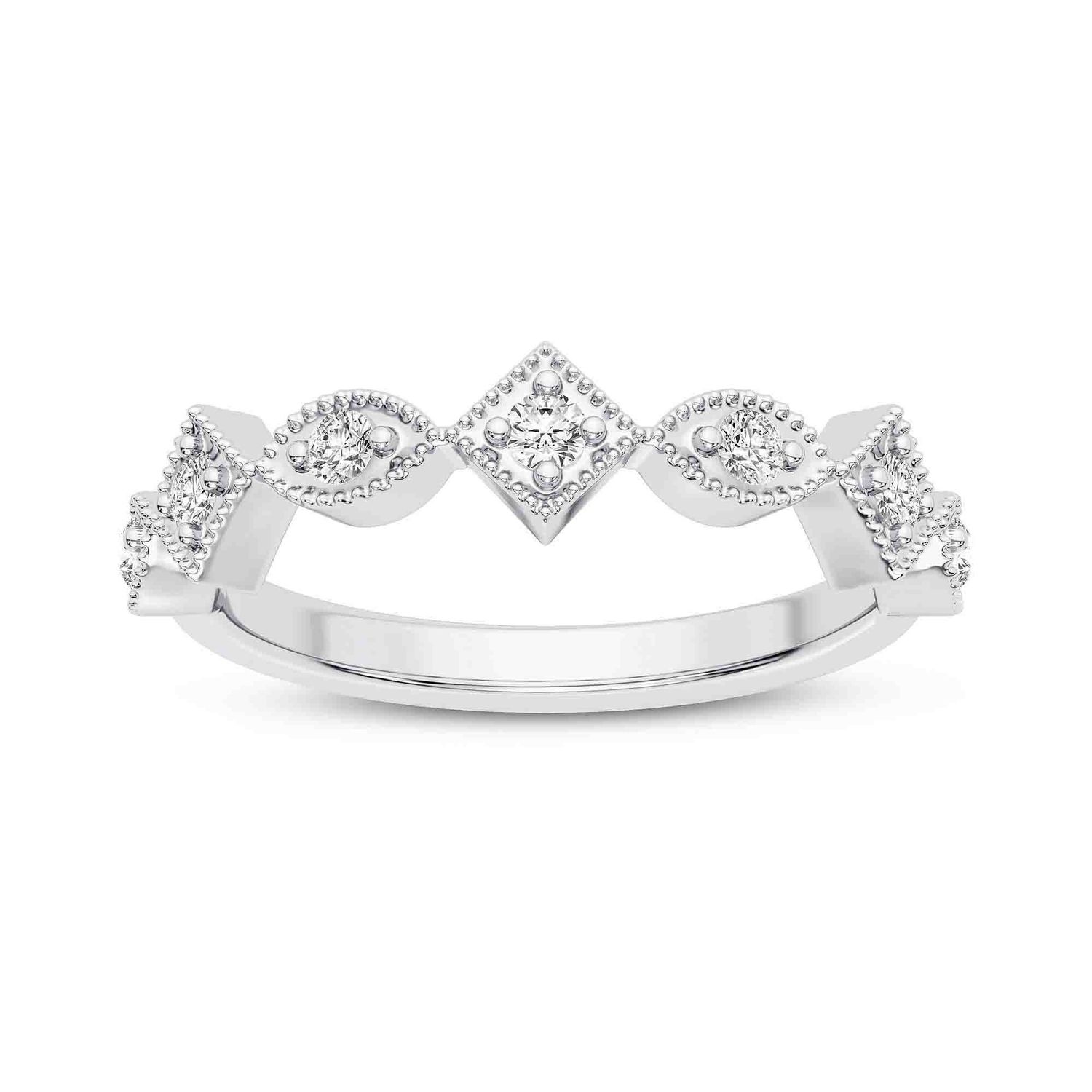 Part Way Marquise and Square Shape Vintage Finish Diamond Bands