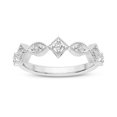 Part Way Marquise and Square Shape Vintage Finish Diamond Bands