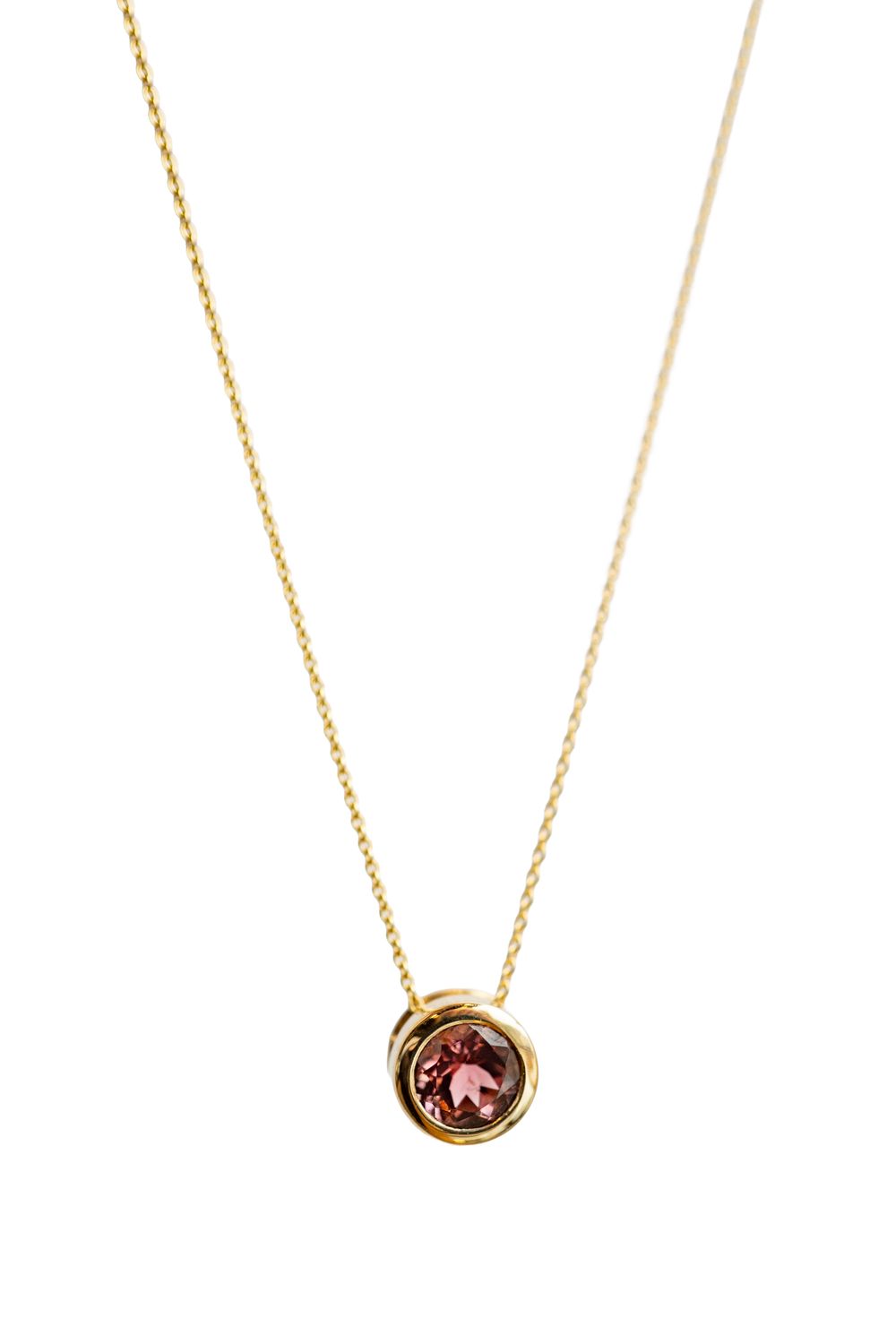 14K Pink Tourmaline Slide Pendant