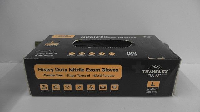 Gloves - Nitrile Exam Gloves - Black - Large