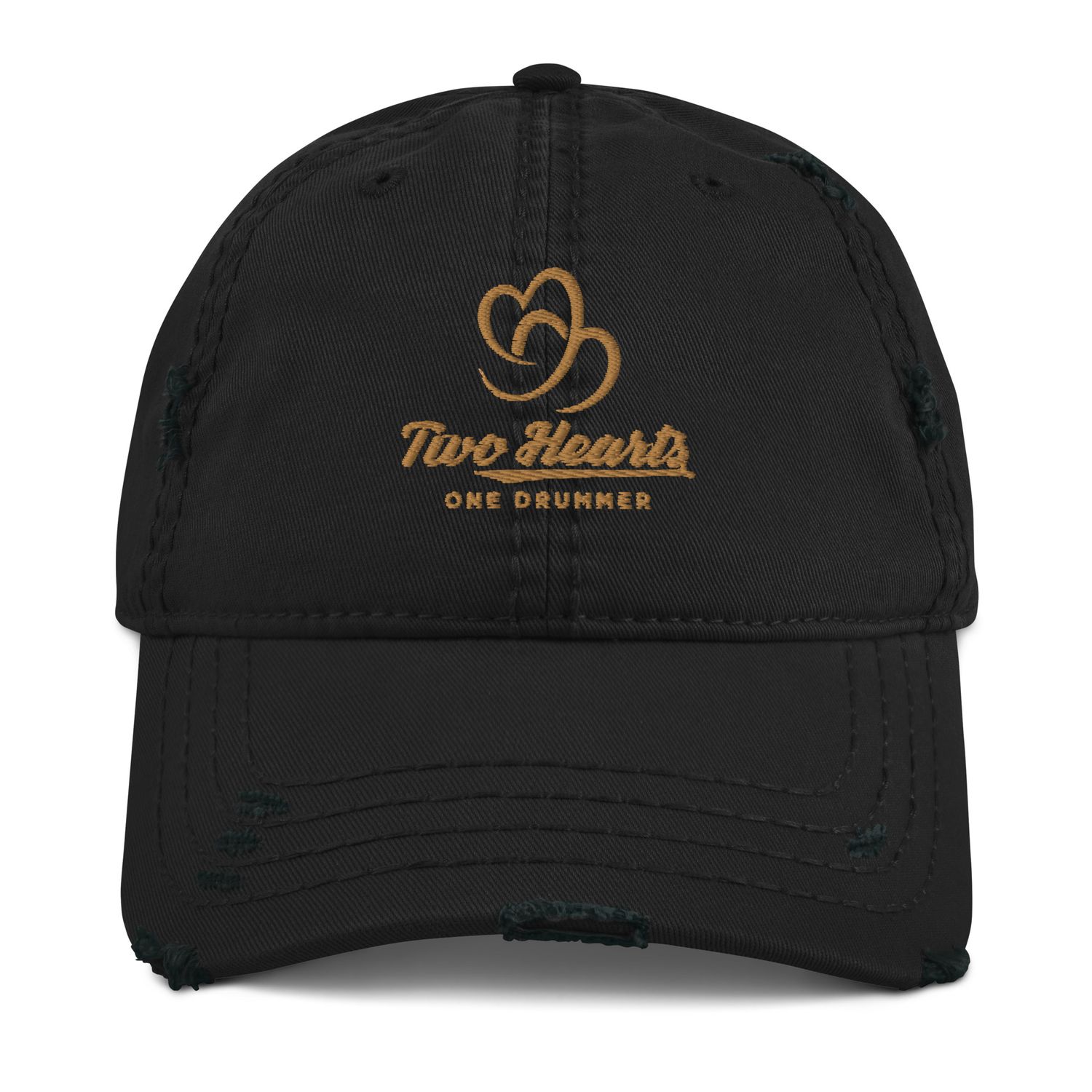 Two Hearts One Drummer Distressed Dad Hat
