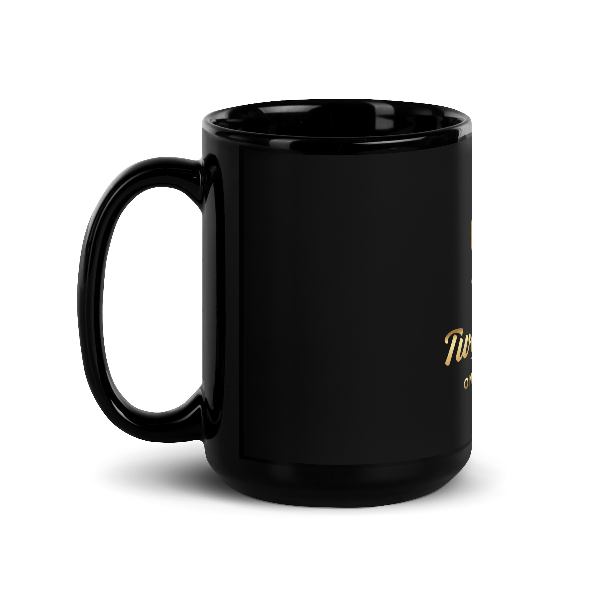Two Hearts One Drummer Black Glossy Mug