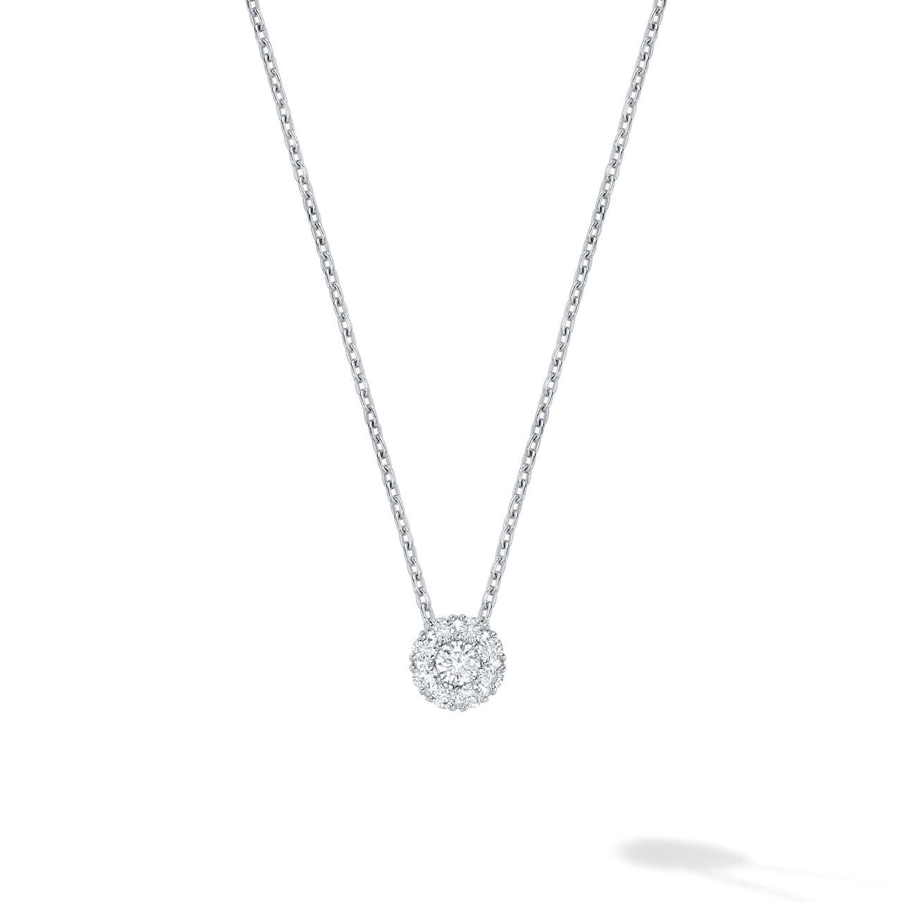 Birks Snowflake Round Cluster Diamond Pendant