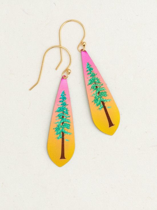 Peach California Redwood Earrings