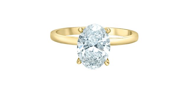 2.05ct Oval Solitaire Lab Diamond Ring