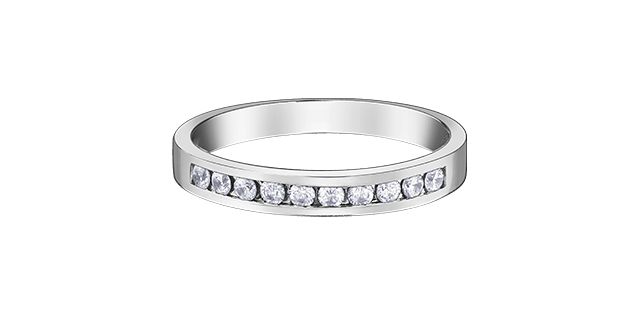 0.20ct tw 10k wg - Natural Diamond Channel Set Band