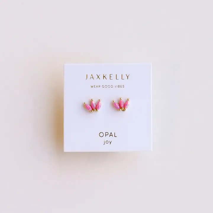 JK Pink Opal Crown Stud