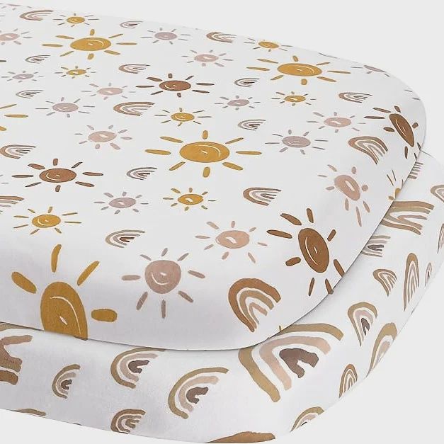 Jersey hoeslaken voor wieg, Colour: Rainbow/sun