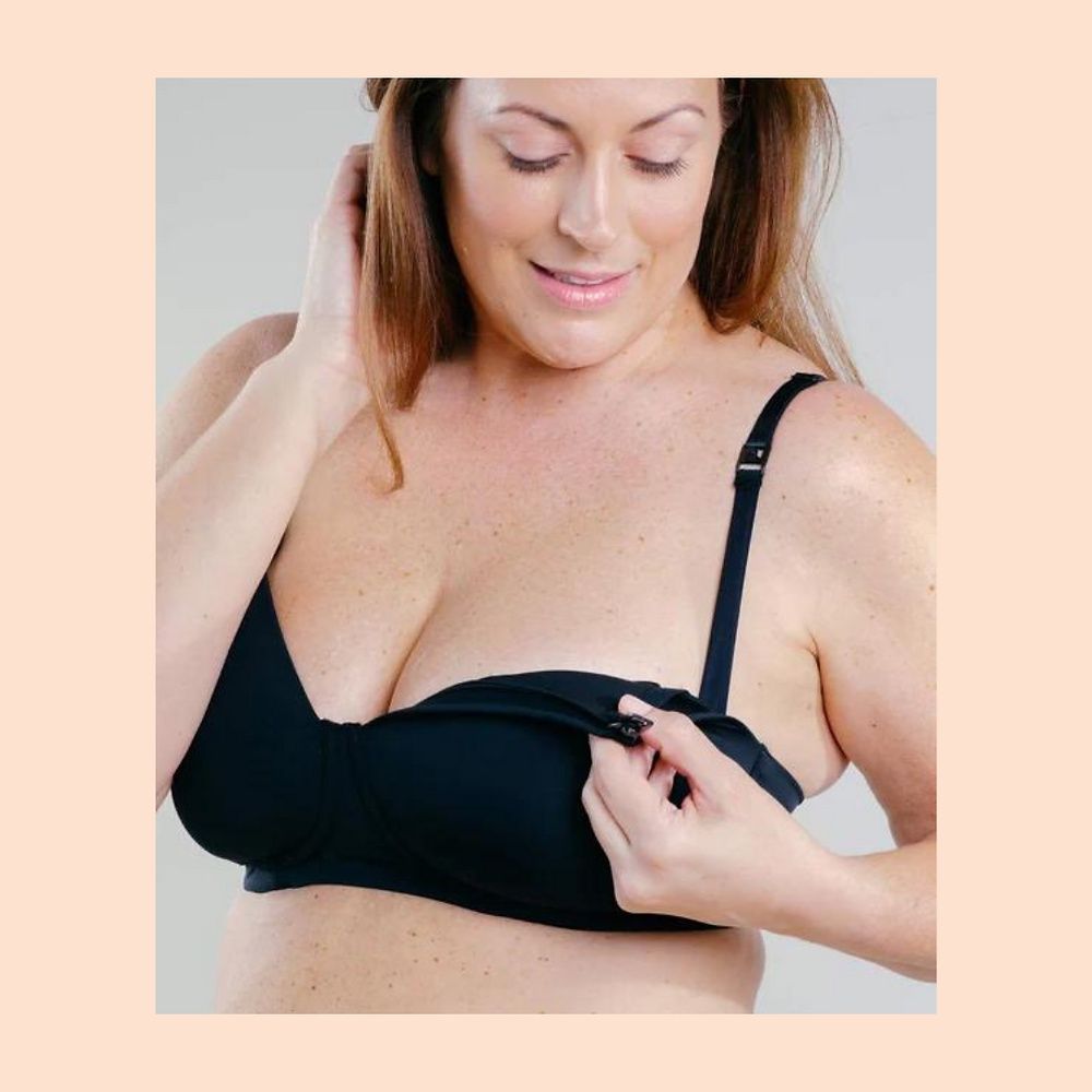 Nursing and pumping T-shirt Bra, Size: 32B, Colour: Black