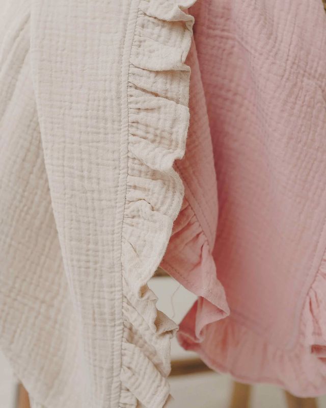 Mousseline deken met ruffle