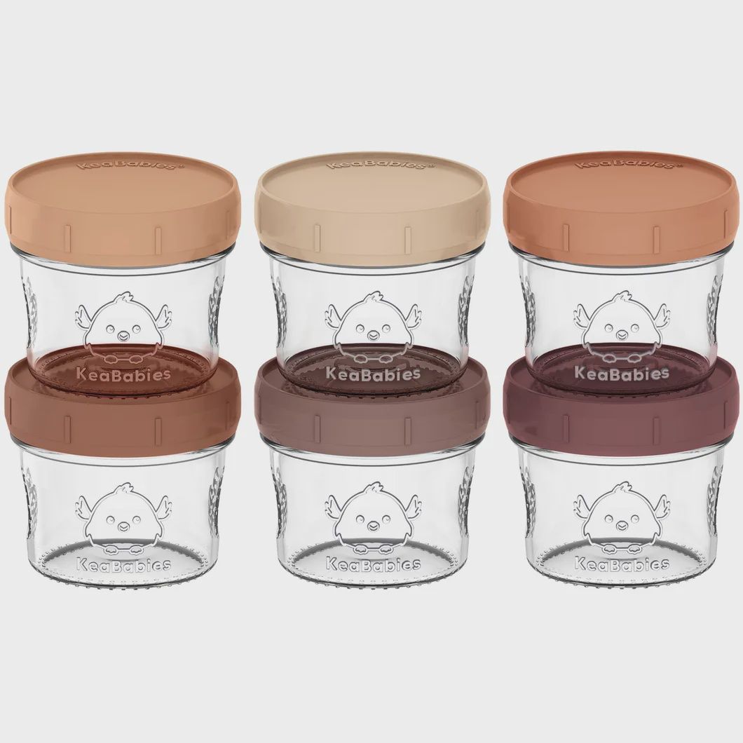 KeaBabies Prep Jars, Colour: Terra, amount: 6pcs
