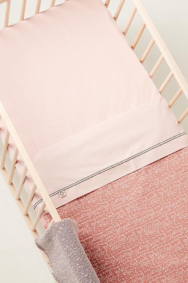 Tiny dot poplin 2-way cot sheet, Design: Misty rose