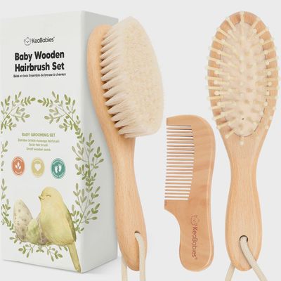Baby wooden hairbrush set