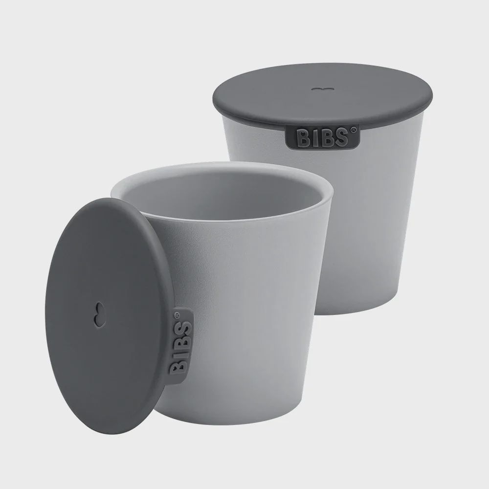 BIBS Cup Set with lid, Colour: Cloud