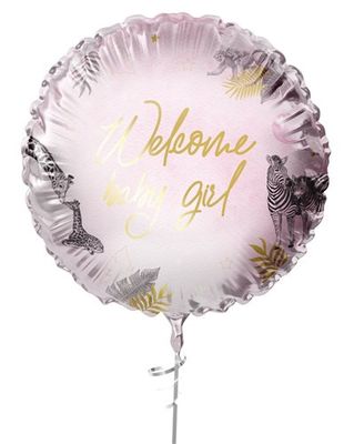 Welcome baby girl foil balloon