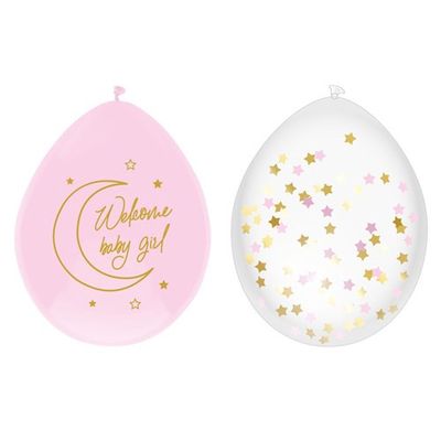 Balloons ’Welcome baby girl’