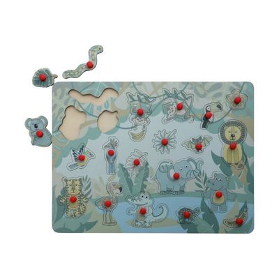 Jep! Kids Houten Knopjespuzzel - Jungle