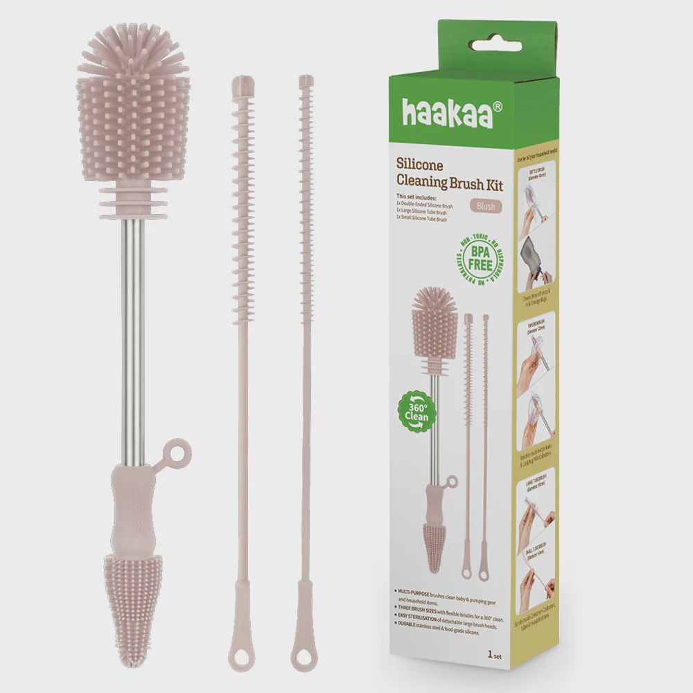 Silicone cleaning brush kit, Colour: blush