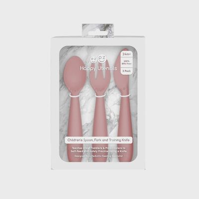 Childrens spoon, fork and training knife