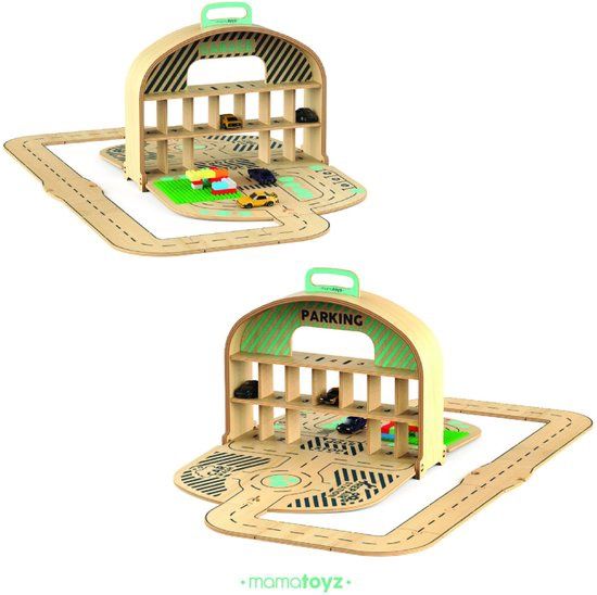 Wooden play garage