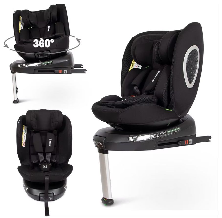 Carseat 360° i-Size 40-150cm – 36kg Tullio, Colour: Black