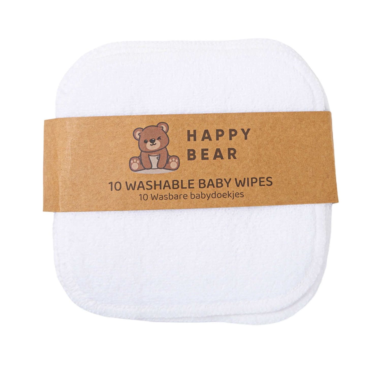 Babywipes washable - 10 pieces, Colour: white