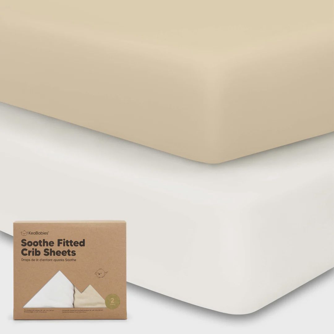 Bamboo fitted crib sheets, Design: Khaki