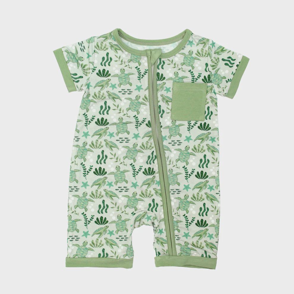 Bamboo Pyjama shortsleeve, Colour: Turtle, Size: 0-3m