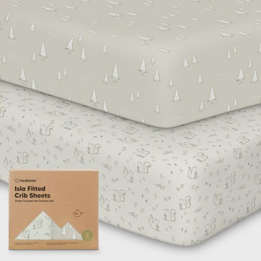 Fitted crib sheets, Design: Pine Grove