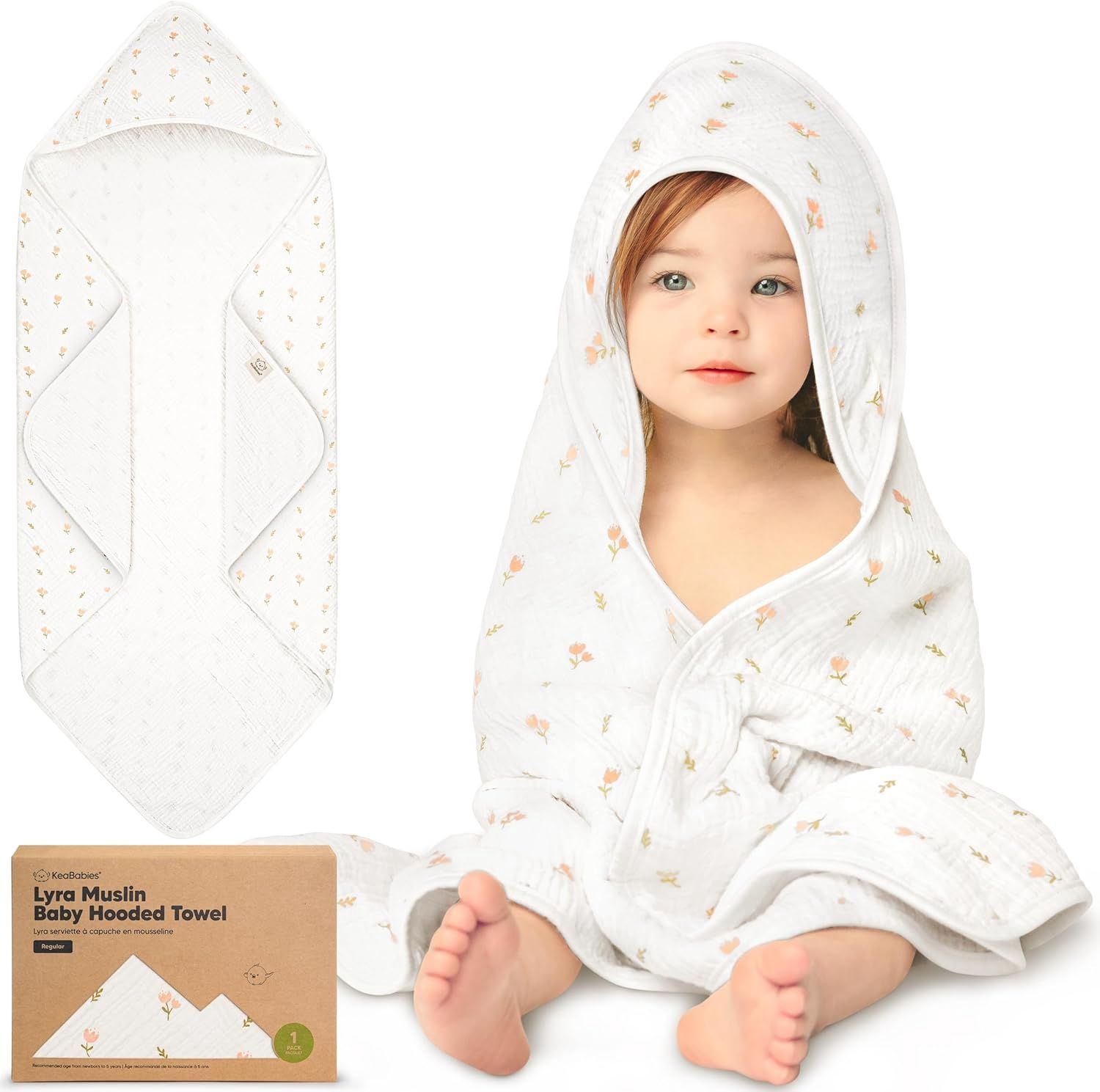 Hooded Towel Muslin, Colour: Tulips