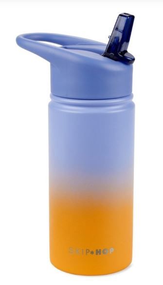 Roestvrijstalen Rietjesfles, Colour: Ombre Blue