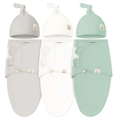 Swaddle Wrap with knot hats