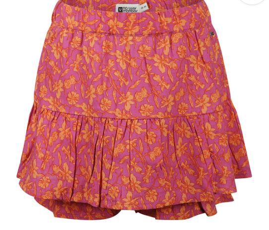 Skort fuchsia zachtoranje bloemetjes, Size: 122