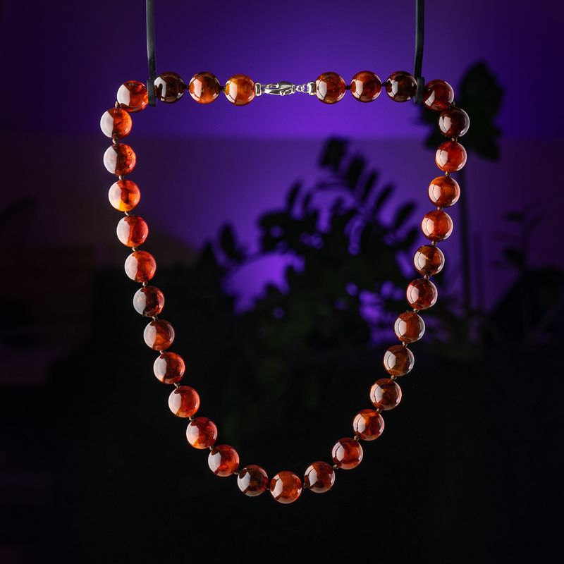 Various color classic medium round amber beads necklace