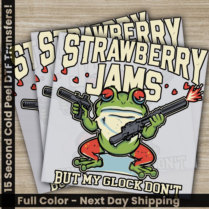 Strawbeery Jams But My Glock Don&#39;t, Frog, Ready To Press DTF